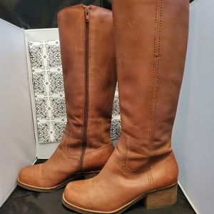 Very Volatile ~ Tall Leather Zip Up Boots - Size 7